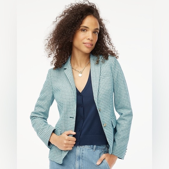 J Crew Petite herringbone wool-blend schoolboy blazer BJ827
